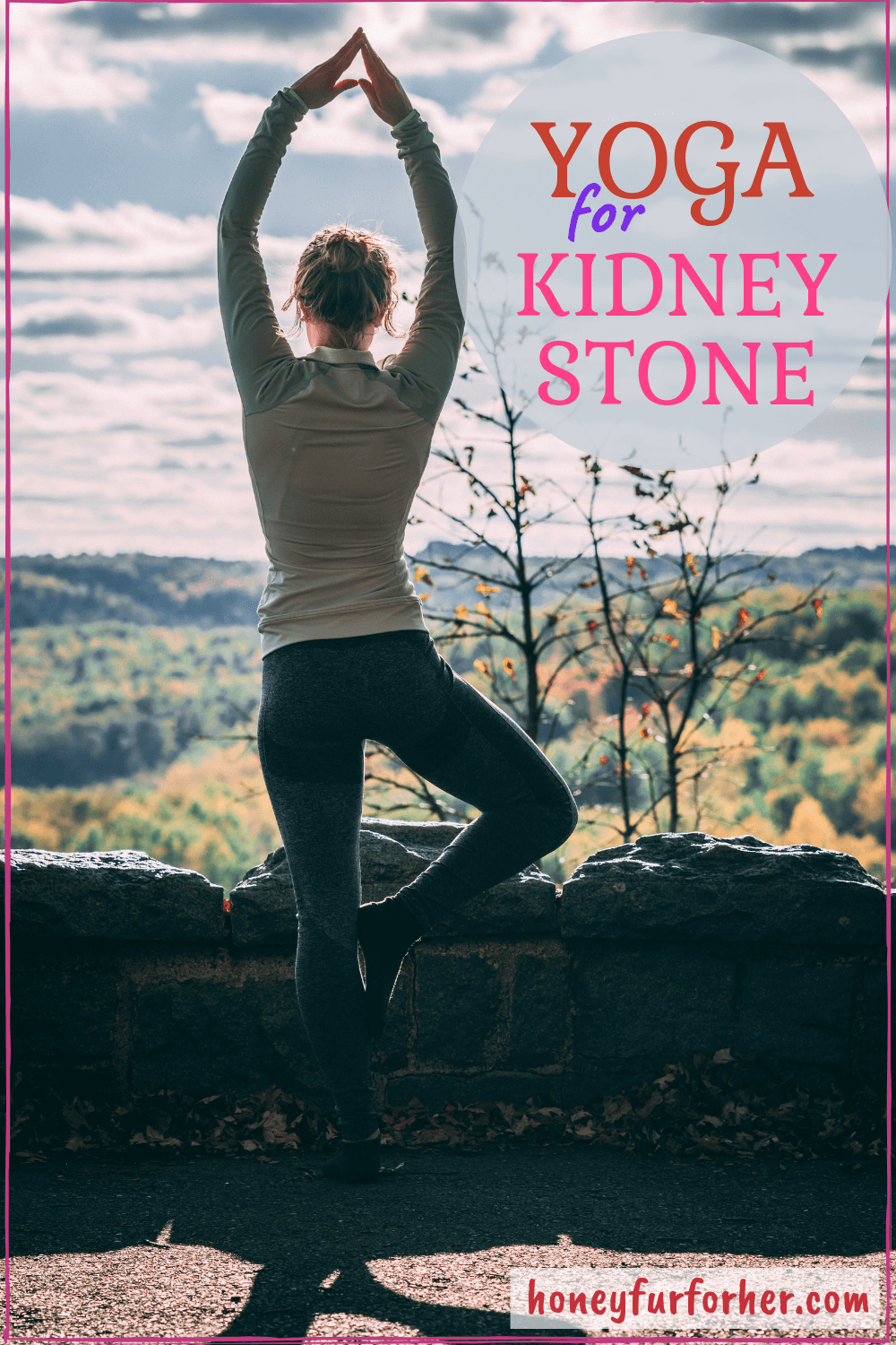 Yoga For Kidney Stones and Kidney Health Pinterest Pin Graphic
