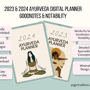 Ayurveda Planner Workbook Journal For Goodnotes Notibility 2023 & 2024
