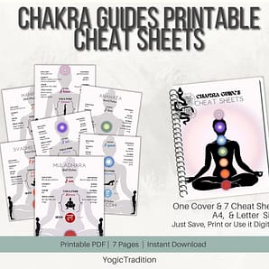 7 Chakra Cheat Sheet Guides Printable Chakra Chart Poster Spiritual Wall Hanging Decor