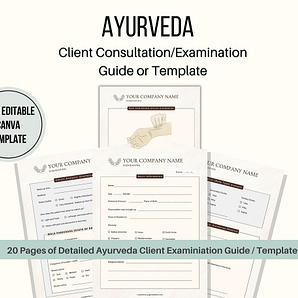 Ayurveda Client Consultation or Examination Guide / Template Editable in Canva