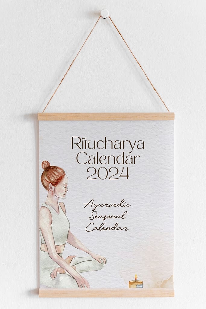 Ritucharya Ayurveda Printable Calendar 2024 Watercolor Style, Seasonal